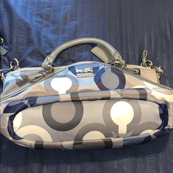 Satin Blue/grey coach handbag - Picture 5 of 5